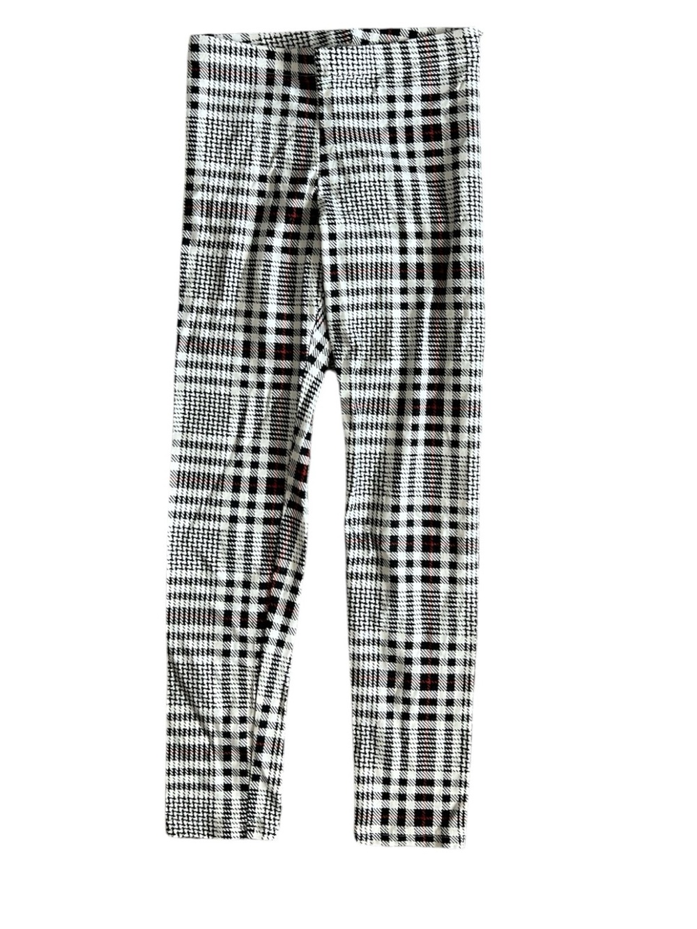 Old Navy Black and White Plaid Kids Leggings Size M (8)